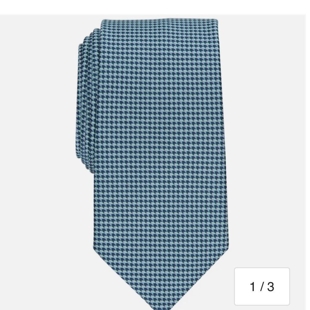 Perry Ellis Gaines Mini-Print Tie Men's One Size Green Keeper Loop~ Tie Green
